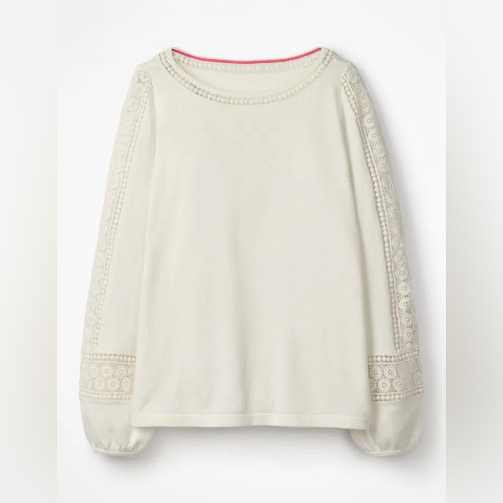 Boden Cream Lace Detail Women's‎ Blouse View 3